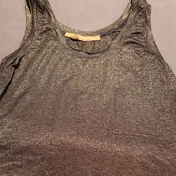 NWOT  Gender Bias gold metallic layering tank - Picture 6 of 8